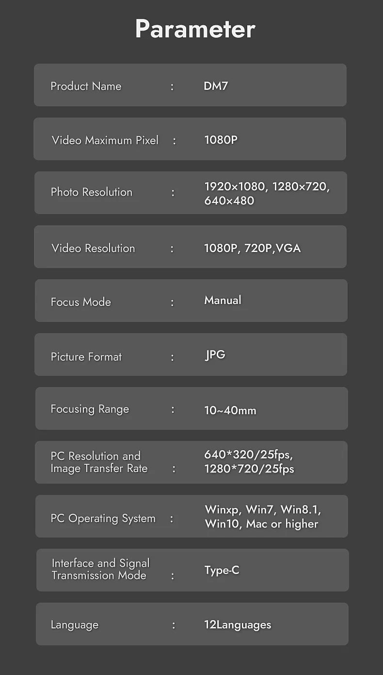 RIEVBCAU DM7 4.3'' Digital Microscope 1000X Coin Microscope 1080P Video Microscope for Adult Soldering With 8 LEDs Dropshipping