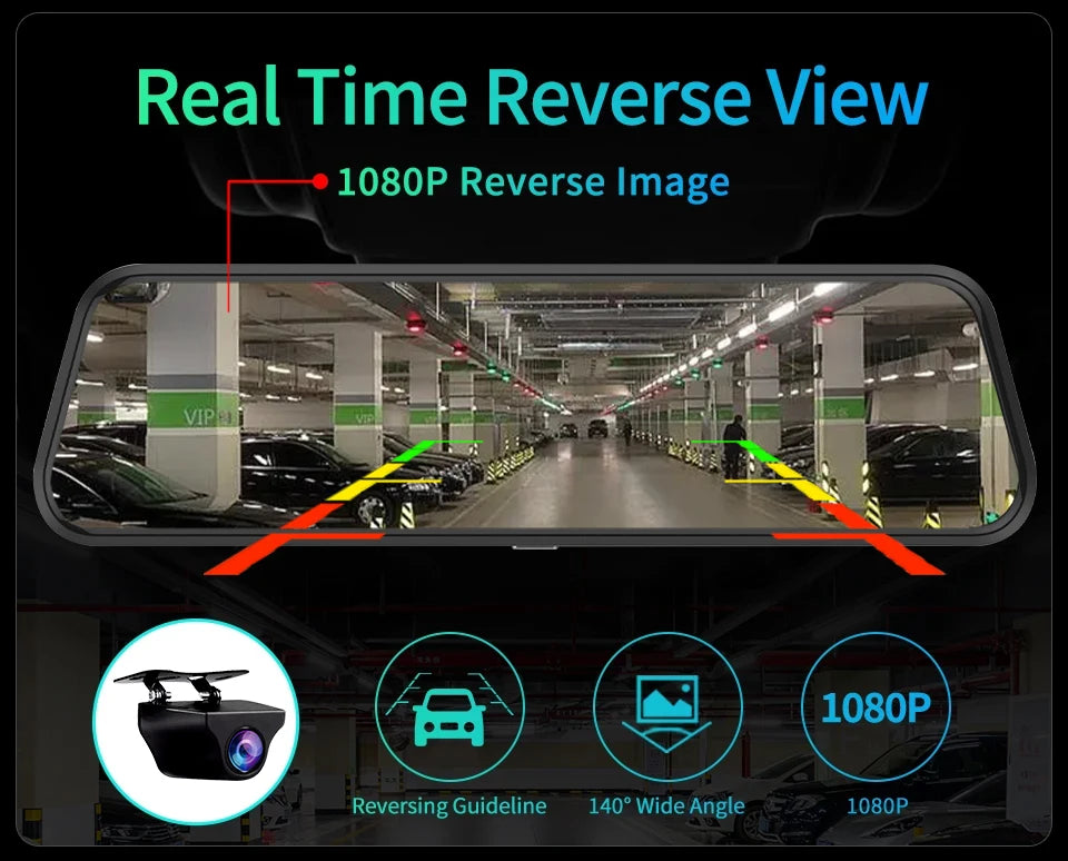 4K Touch Screen Car Dash Cam with Rear Camera