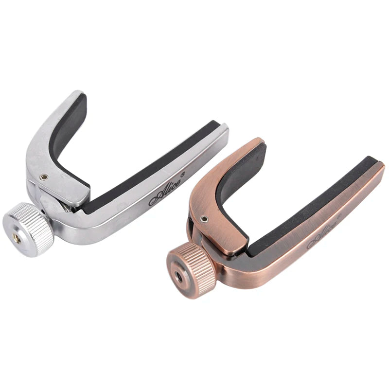 Compact Metal Guitar Capo, Silver or Bronze