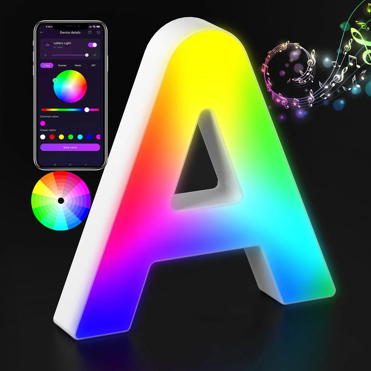 Appstyrt RGB LED-bokstavlampe