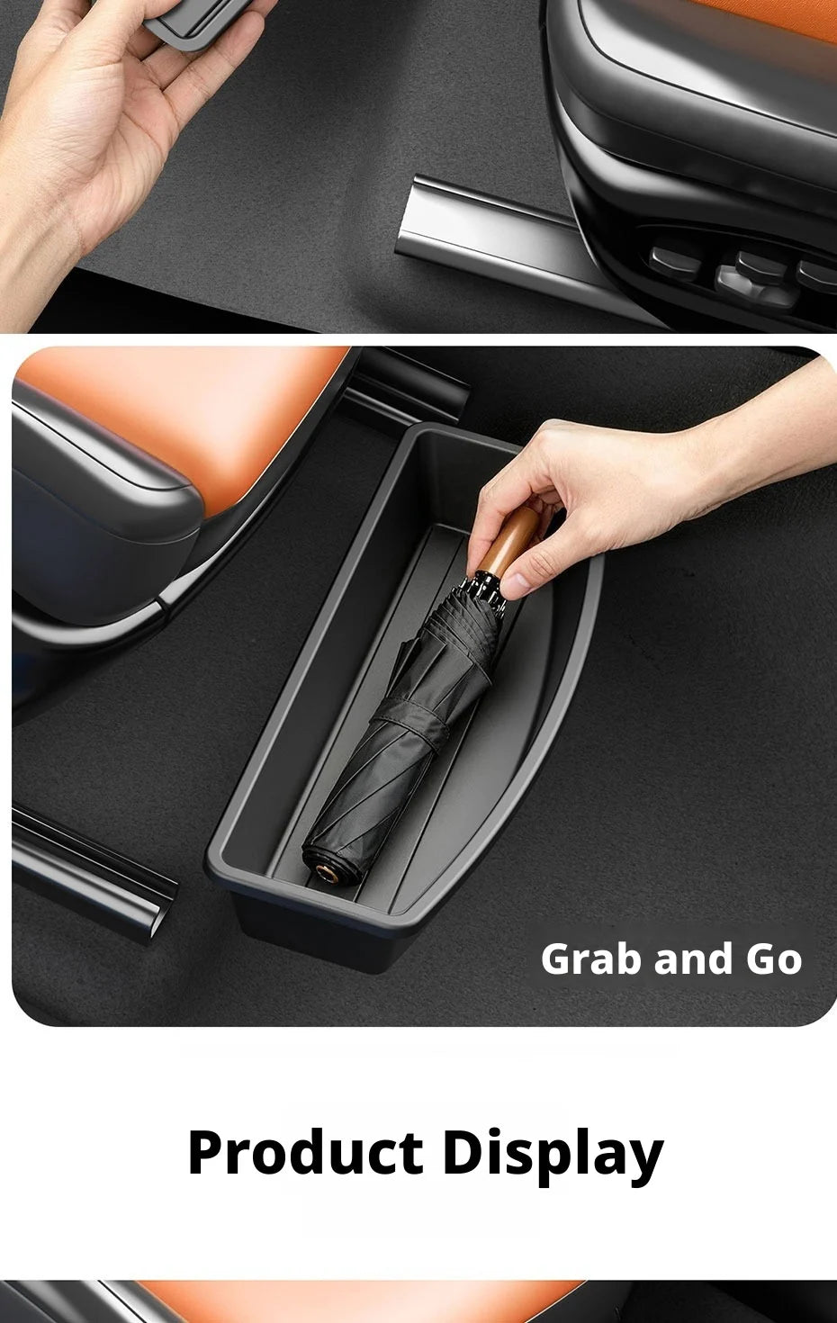 SEAMETAL Under Seat Storage Box Universal Car Seat Bottom Organizer Box Removable Storage Box Gadget Case Universal Accessories