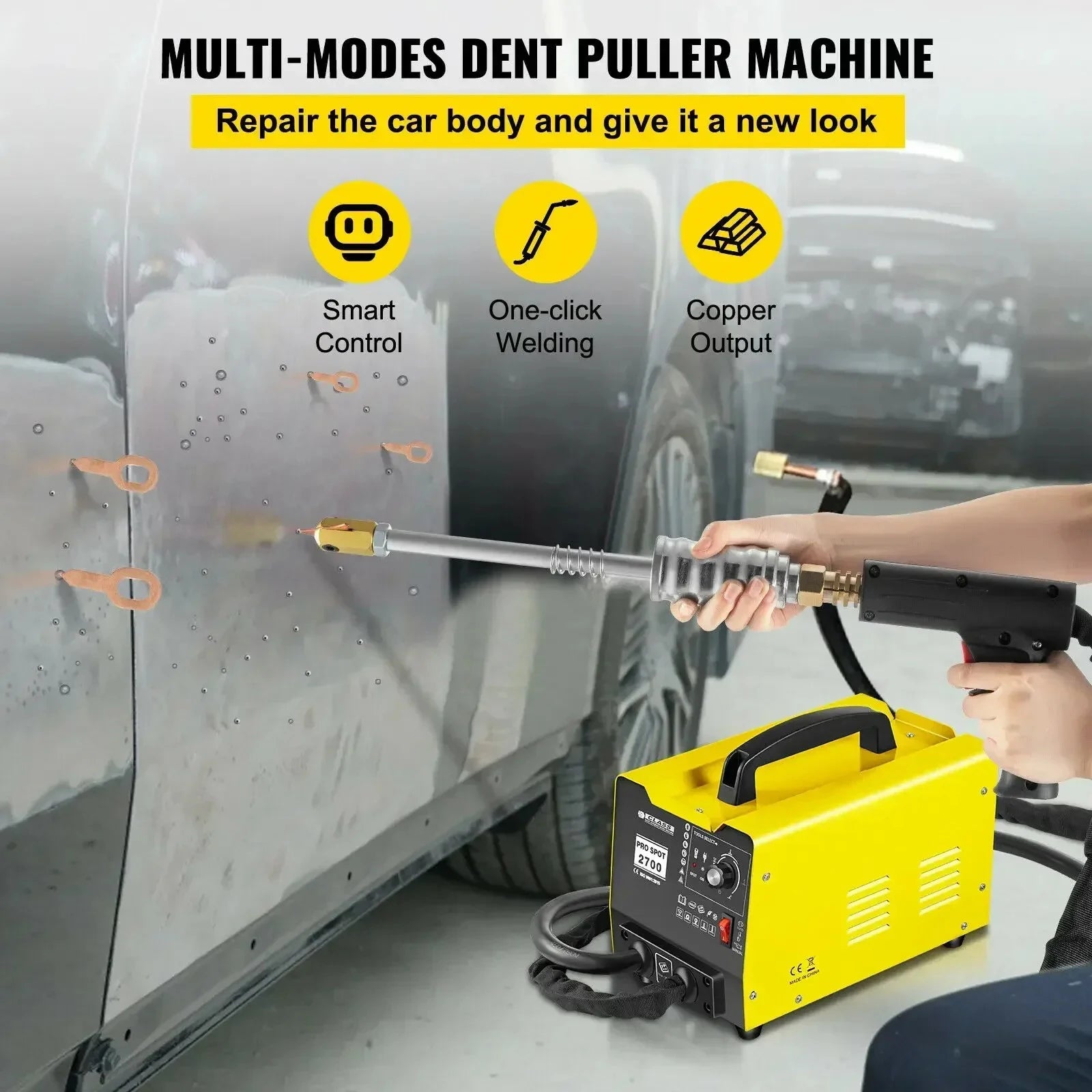 VEVOR 3500A Dent Puller Spot Welder Kit with Dual Guns