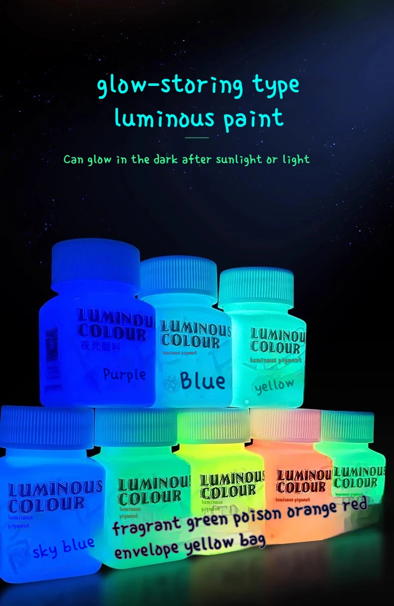 58ML fluorescerende akrylpigment – lyser i mørke