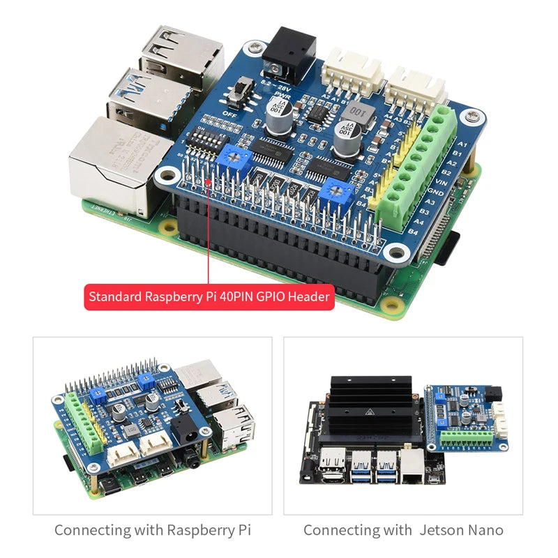 لوحة HAT لمحرك خطوي Raspberry Pi، مشغل مزدوج HR8825
