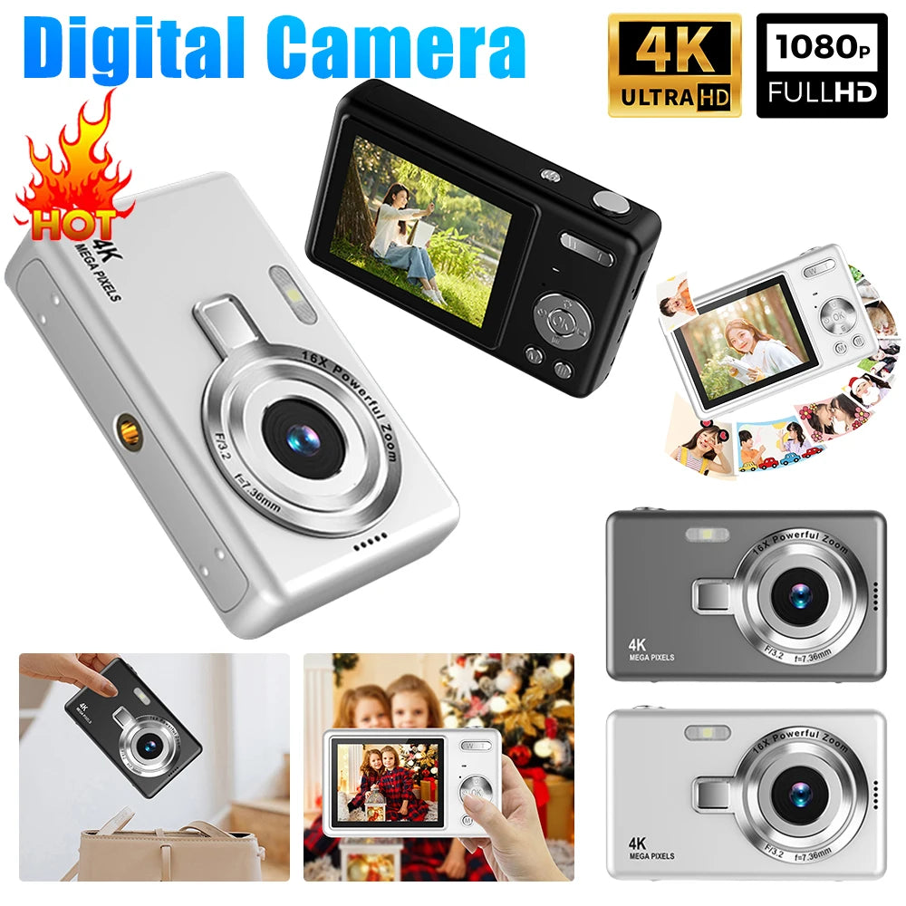 1080P vlogovacia kamera 96MP digitálna kamera s 16-násobným zoomom a IPS displejom