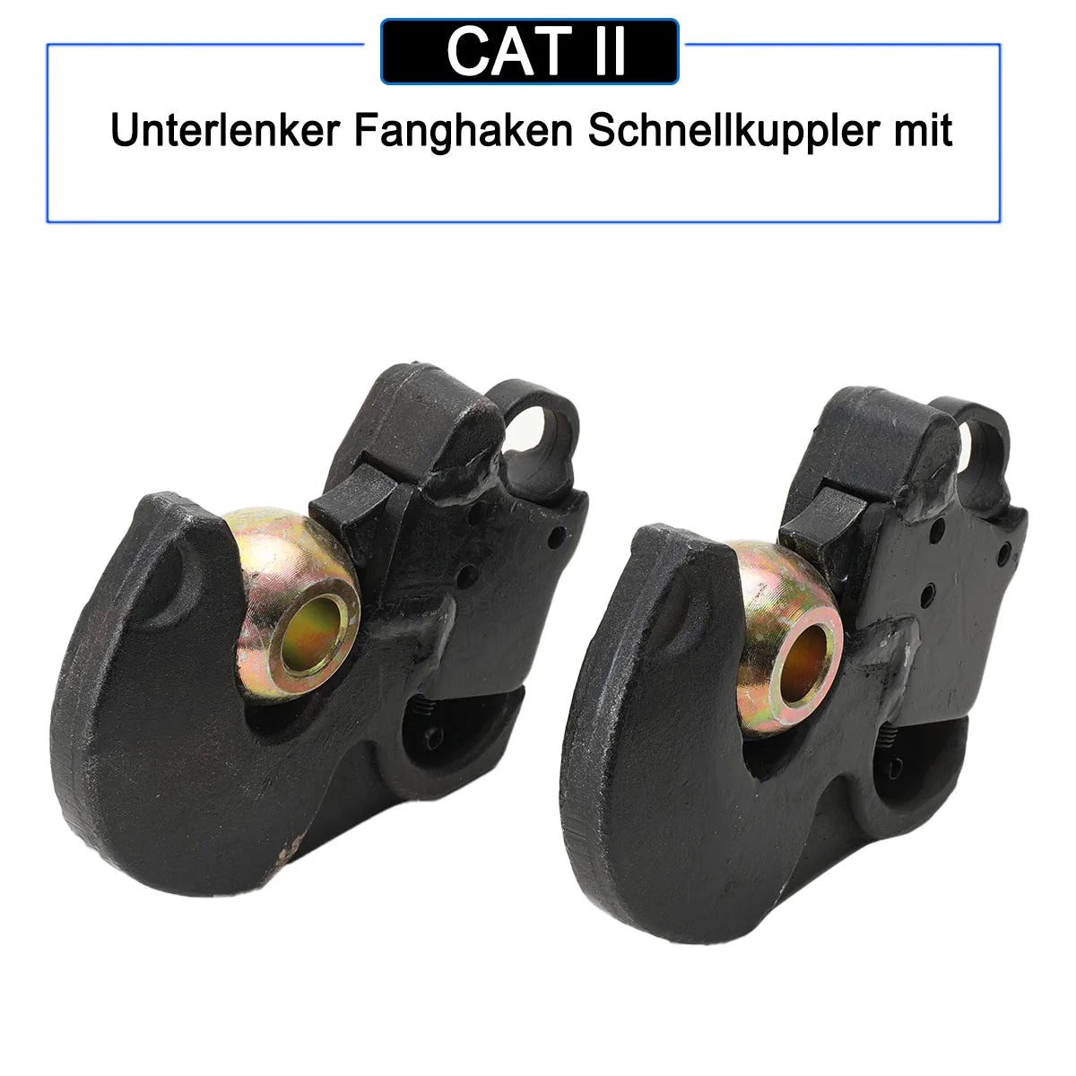 2-Pack CAT II Lower Link Quick Hitch Hooks with Balls for 60-120 HP Tractor 36MnCr5 Steel 8.1 Kg Heavy-Duty Hitching System 2-Pack CAT II Lower Link Quick Hitch Hooks with Balls – 60–120 HP Tractor 36MnCr5 Steel 8.1 kg