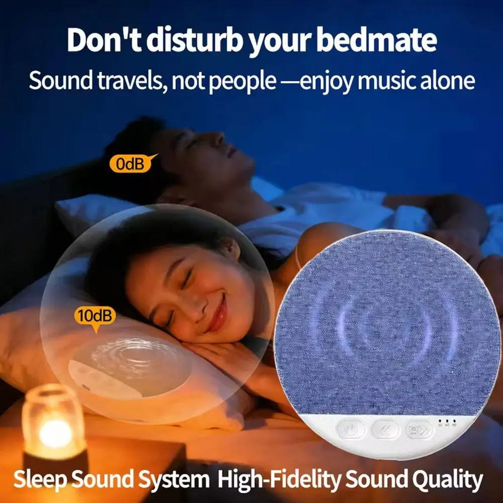 Bluetooth 5.4-kuddehögtalare för sömn, ultratunn ljudmaskin under kudden med vitt brus, 3 timer, HiFi-stereoljud