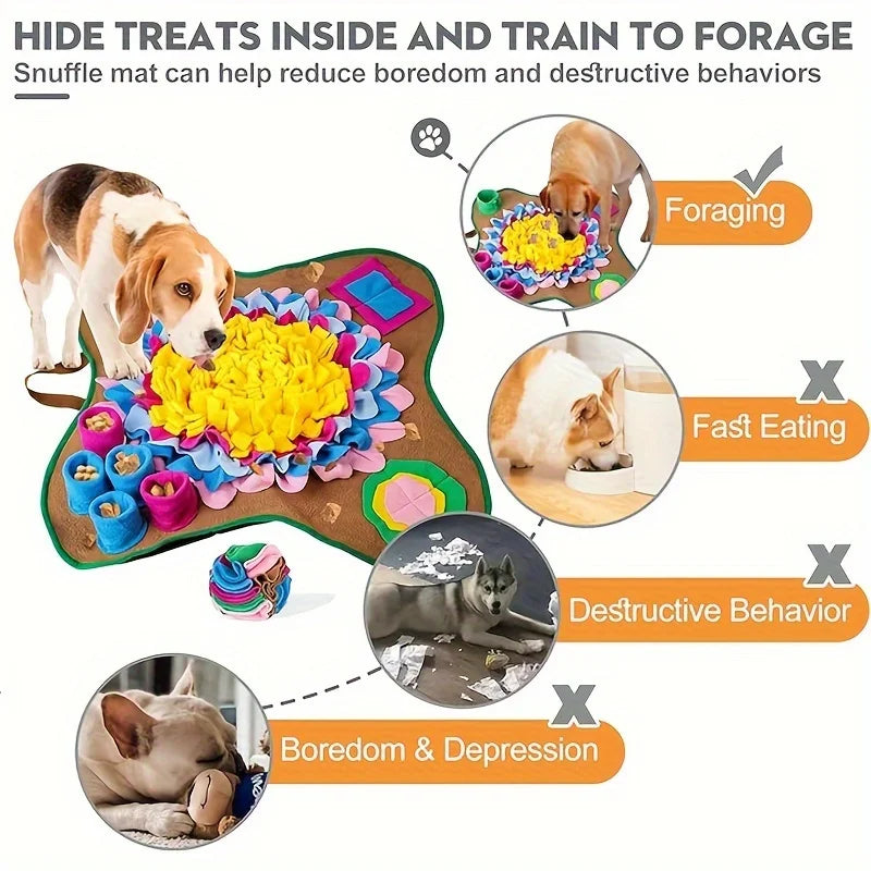 Pet Sniffing Training Mat Dogs Cats Educational Stress Relief Bite Resistant Slow Food Mat Pets Eco-friendly Training Blanket