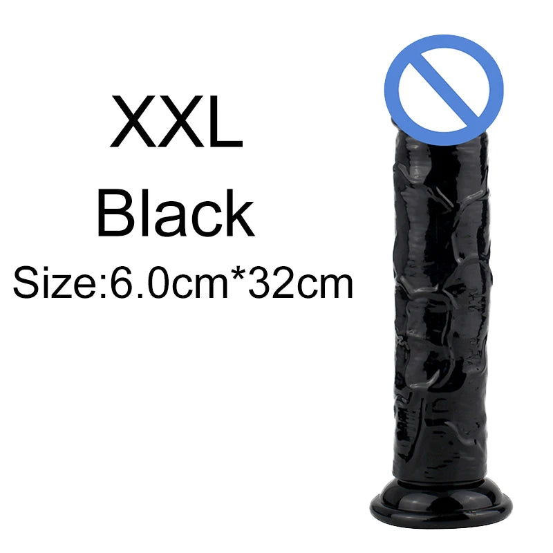 Non-Electric TPE Adult Toy with Suction Base – Size Options