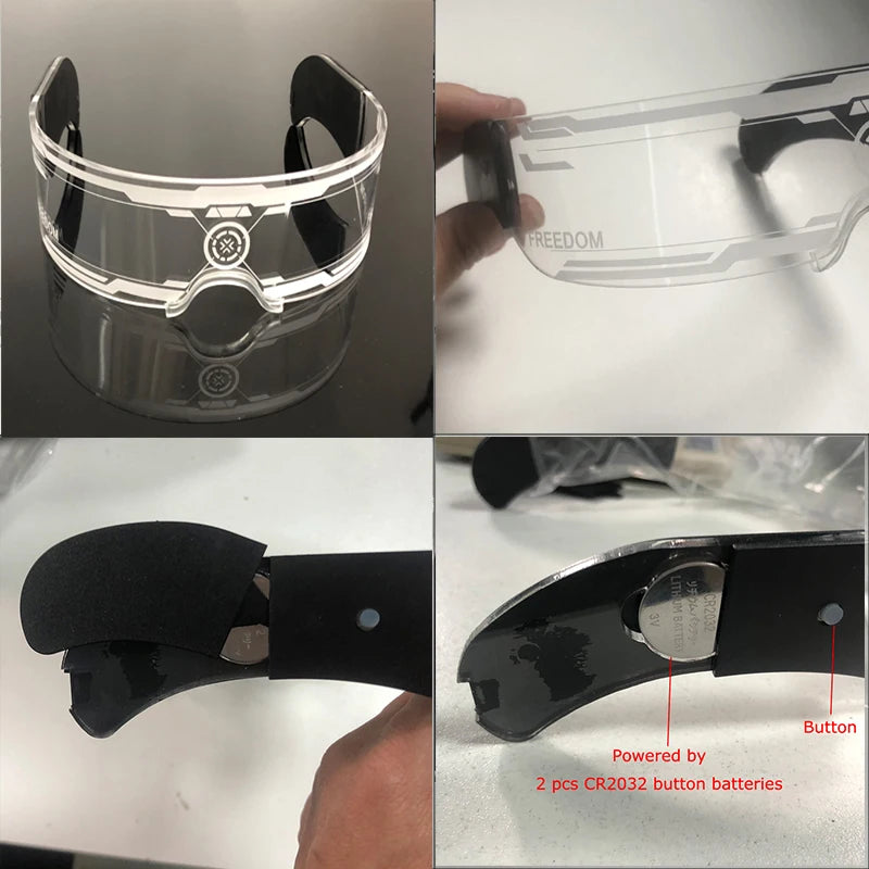 Cool Luminous Colorful LED Light Up Glasses Glowing Neon Light Flashing Party Glasses For Nightclub DJ Dance Party Decor