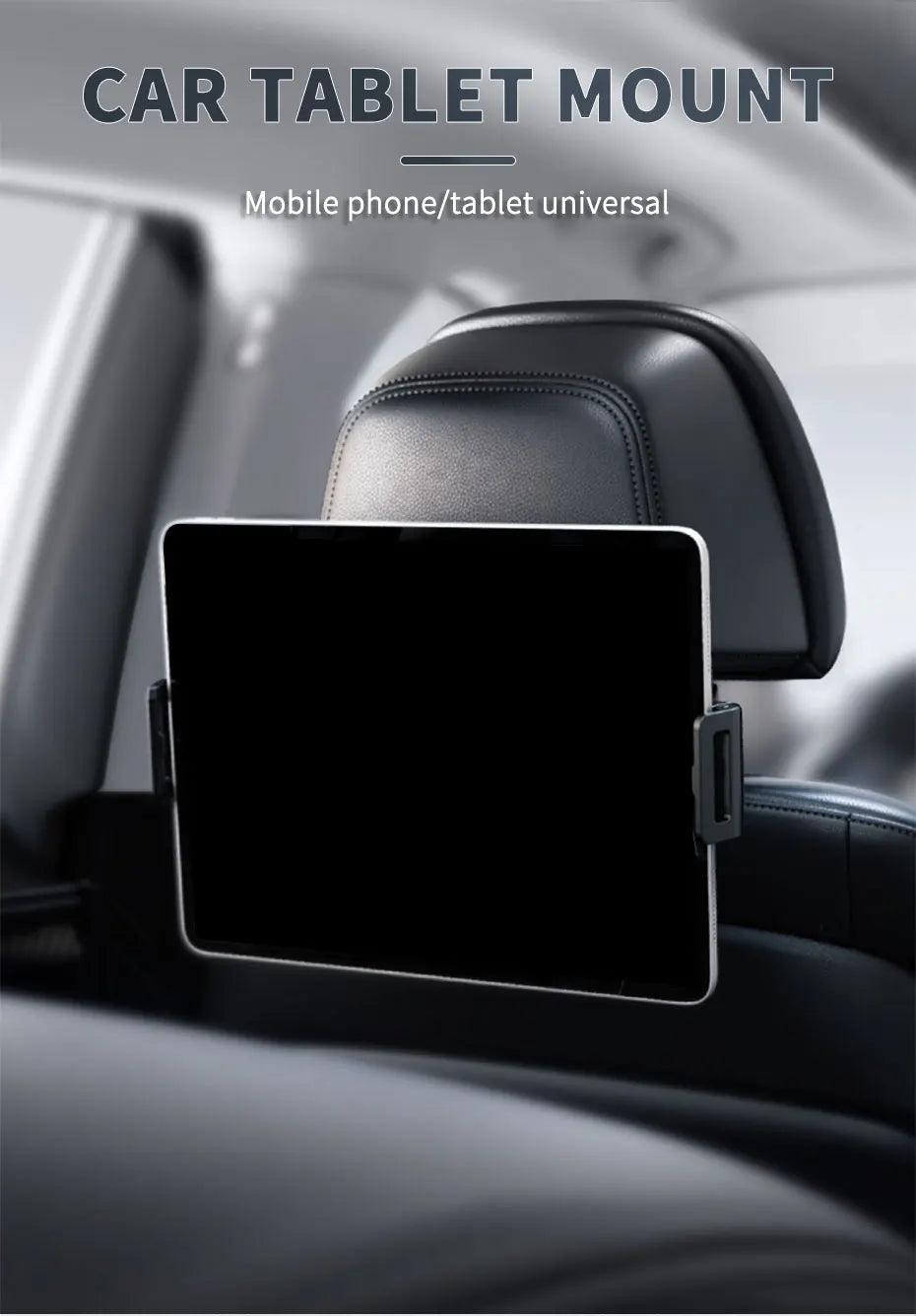 SEMAETAL Car Seat Back Phone Holder Rear Row Tablet Mount for iPad Telescopic Phone Support Bracket Universal for 4-12.9 Inch