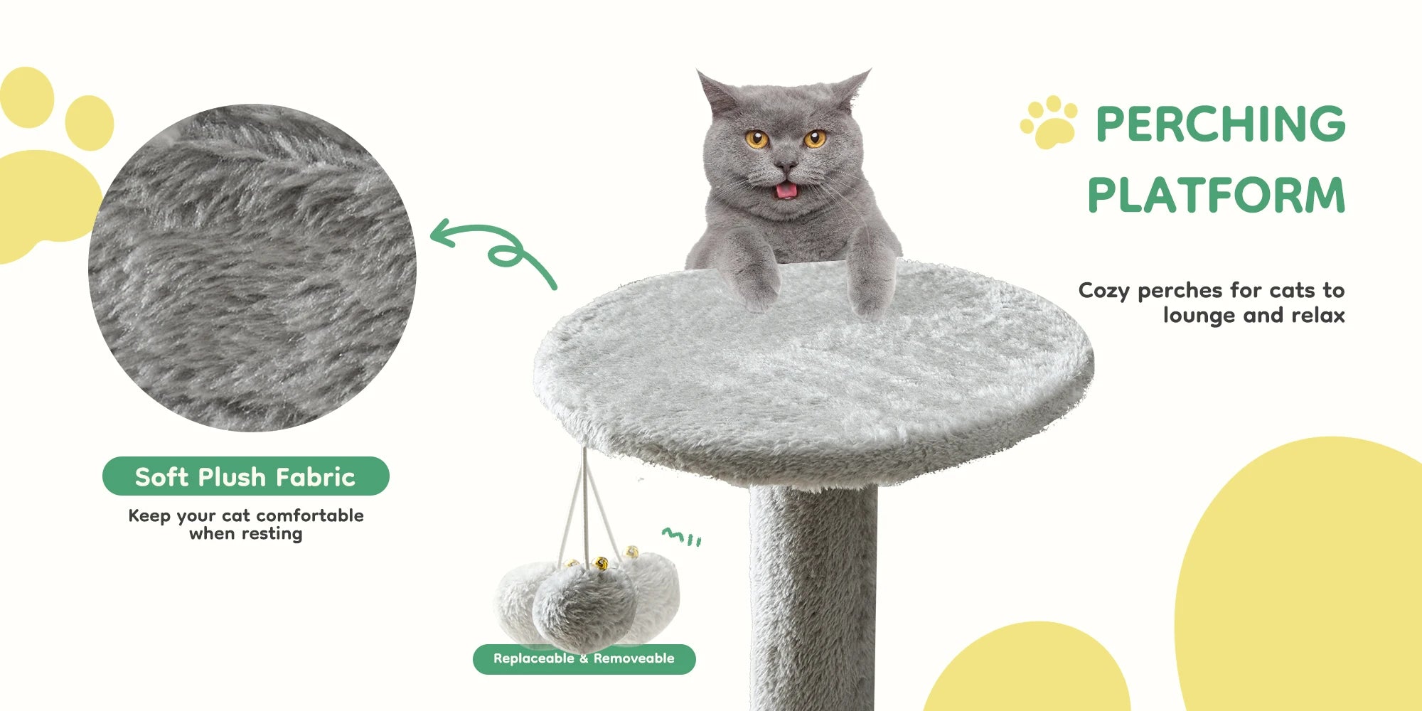 44" Multi-Level Cat Tree with Condo, Hammock & Sisal Scratching Posts
