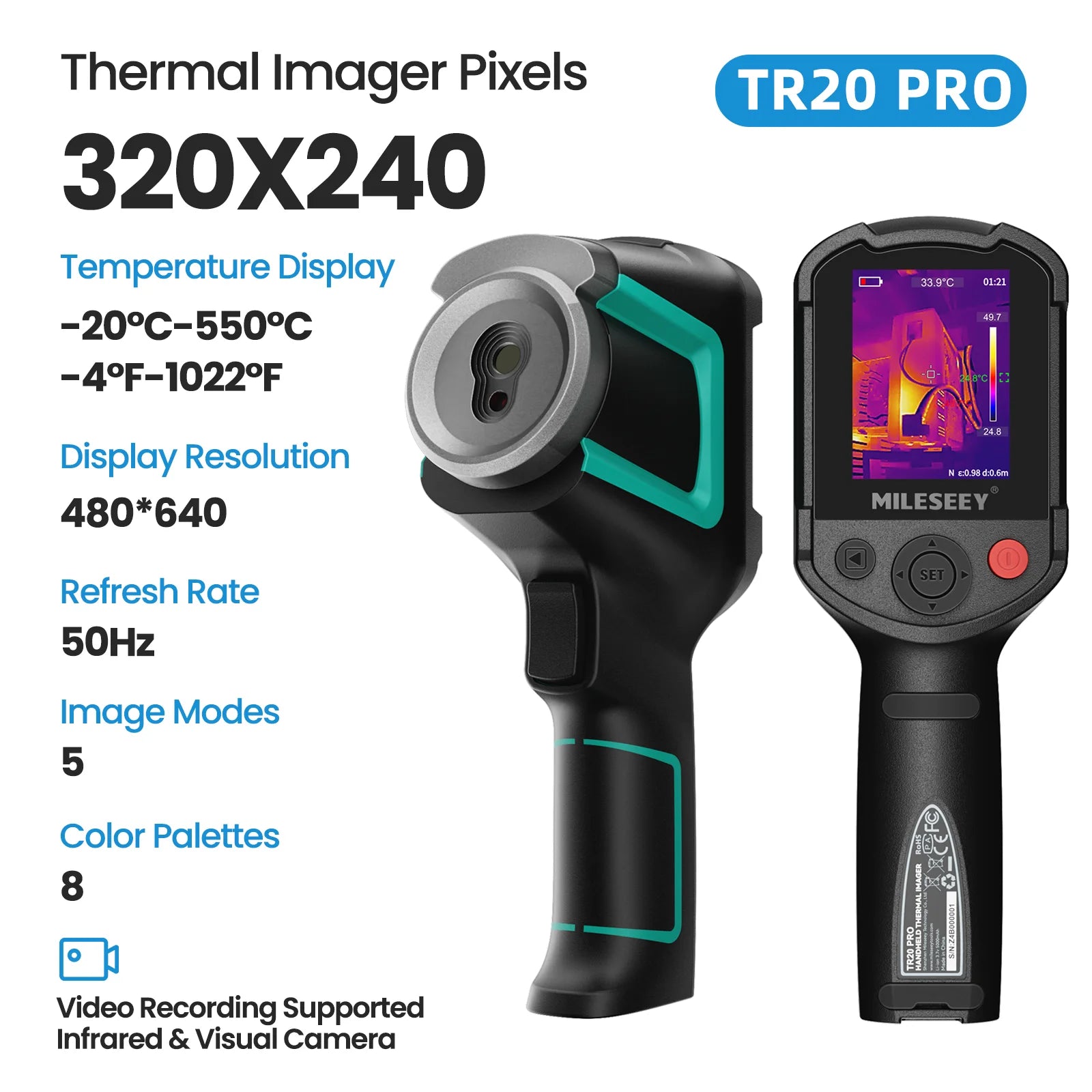 TR20 Thermal Imaging Camera 320x240 with Hot/Cold Spot Detection
