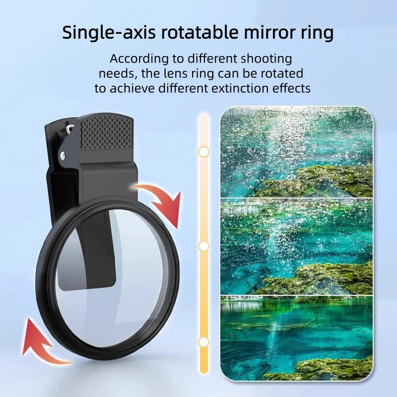 52mm Clip-On CPL Filter for Phone Photography