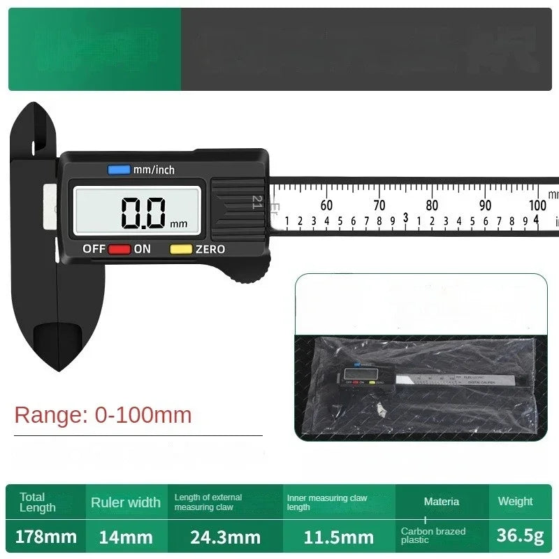 Plastic Digital Caliper, 100mm or 150mm Range