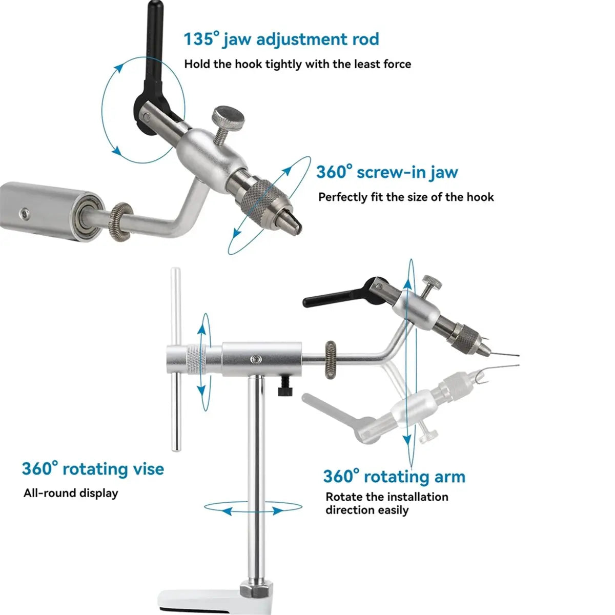 360° Rotary Fly Tying Vise