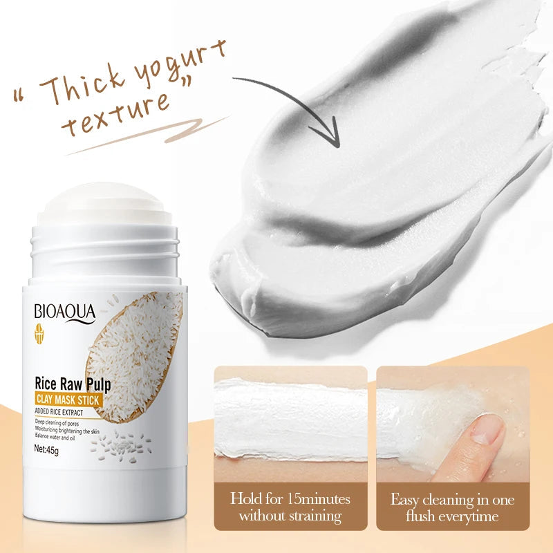 1/3/5pcs White Rice Raw Pulp Mud Mask Moisturizing Blackhead Removal Clean Face Shrink Pores Mask Face Skin Care Products