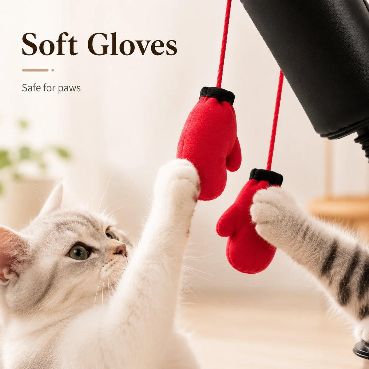 Cloth Cat Boxing Toy, Floor-Standing, No Batteries