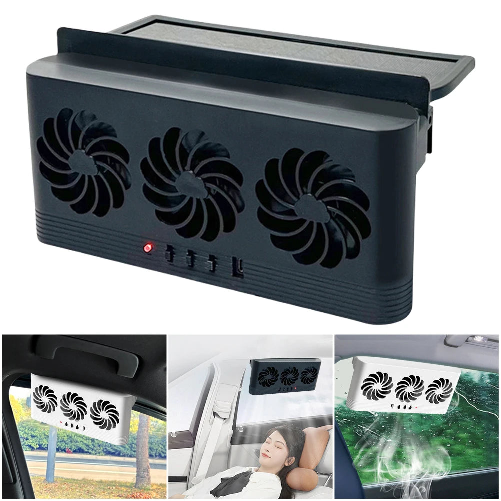Solar Powered Car Exhaust Fan for Fresh Air and Cooling