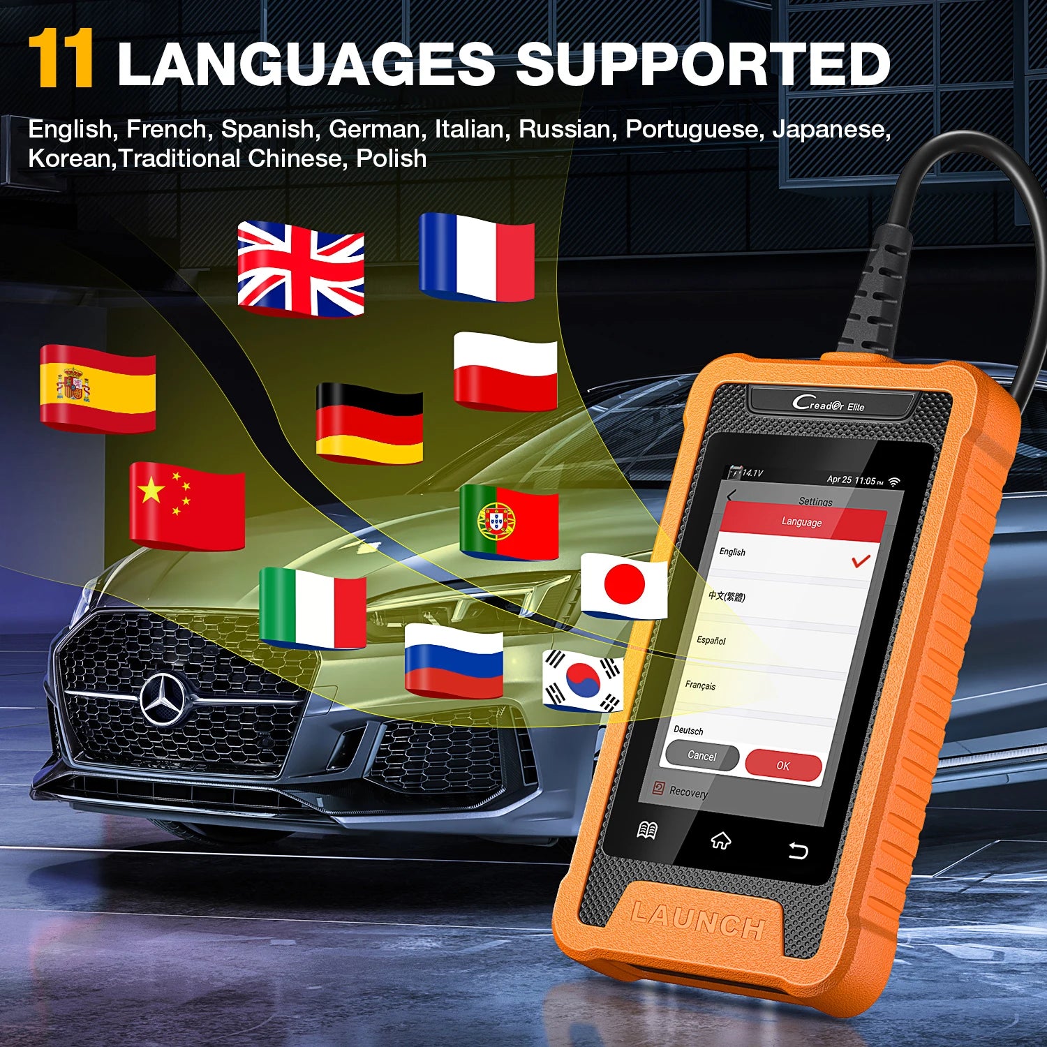 LAUNCH X431 Creader Elite OBD2 Scanner for Mercedes Full System