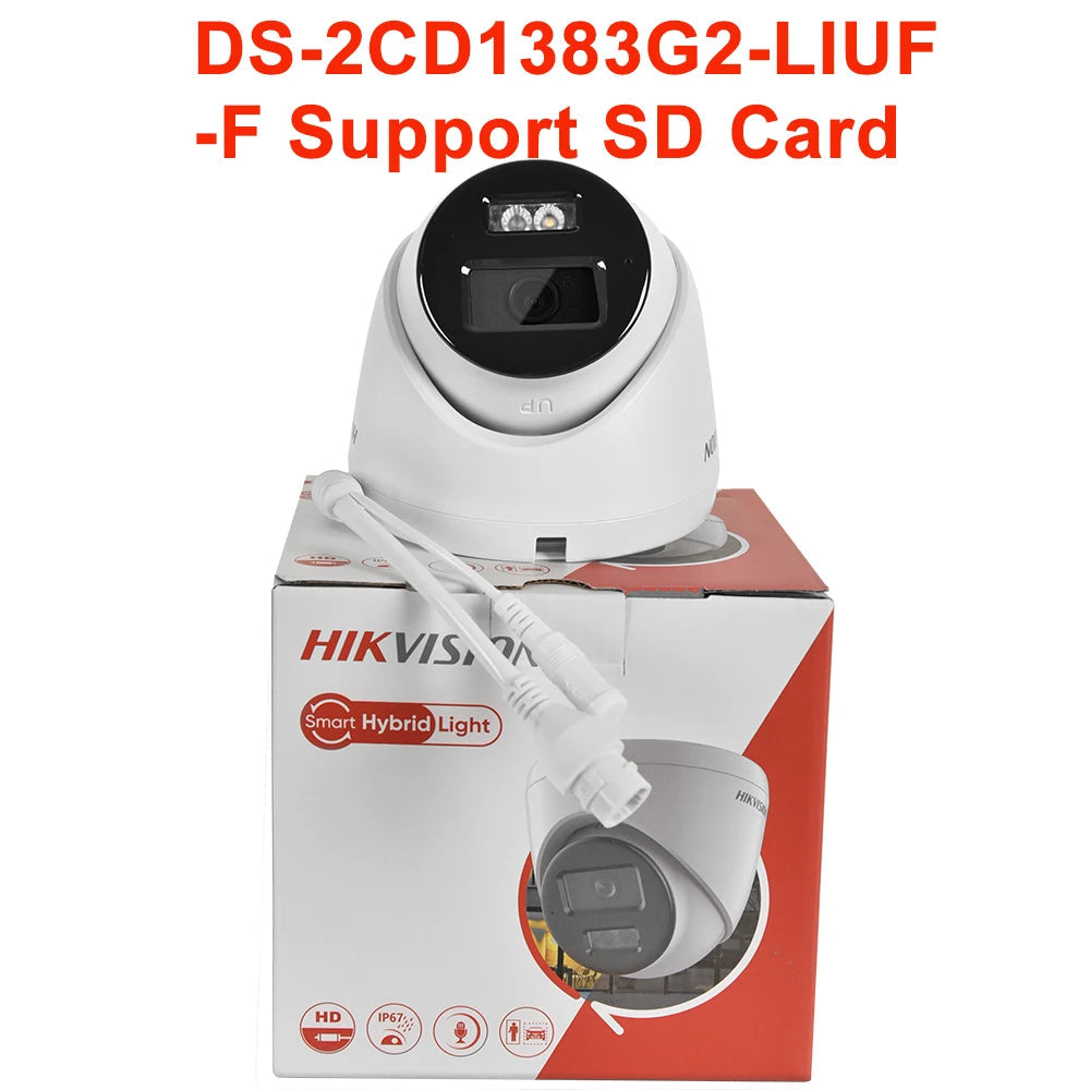 Hikvision 8MP IP Camera DS-2CD1383G2-LIUF Built-in Mic Dual-Light 4K Smart Hybrid Light With ColorVu Fixed Turret Network Camera
