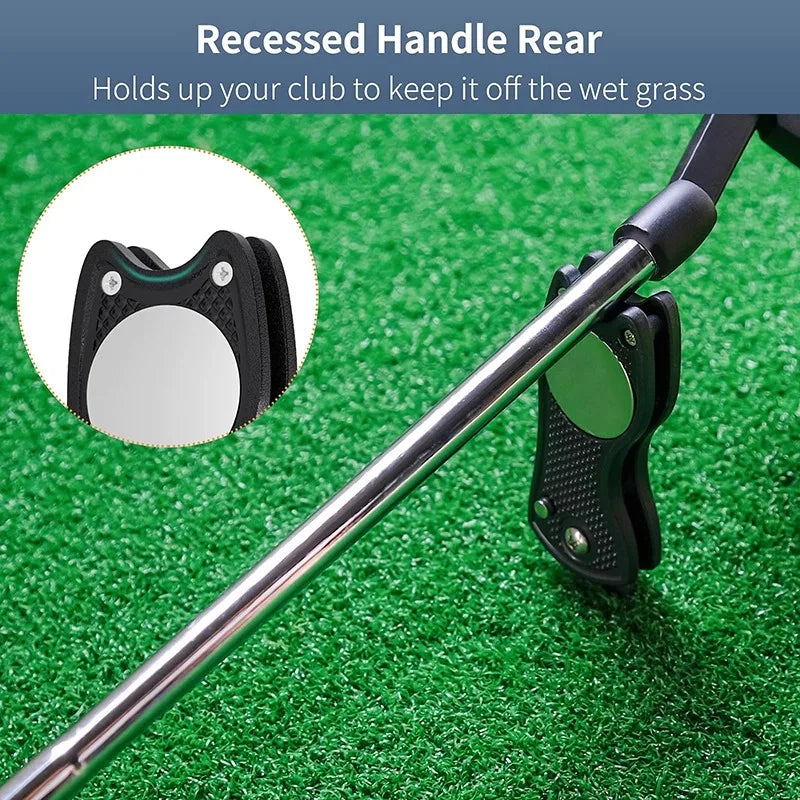 Folding Golf Divot Tool with Magnetic Ball Marker