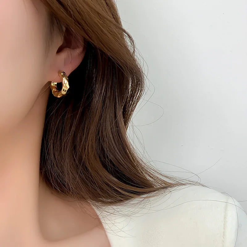 Retro Geometric Hoop Earrings for Women