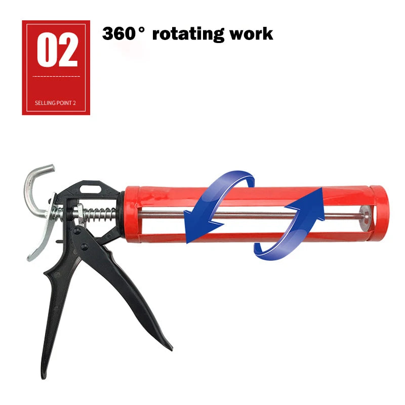 Manual Caulking Gun with Rotating Cartridge Holder