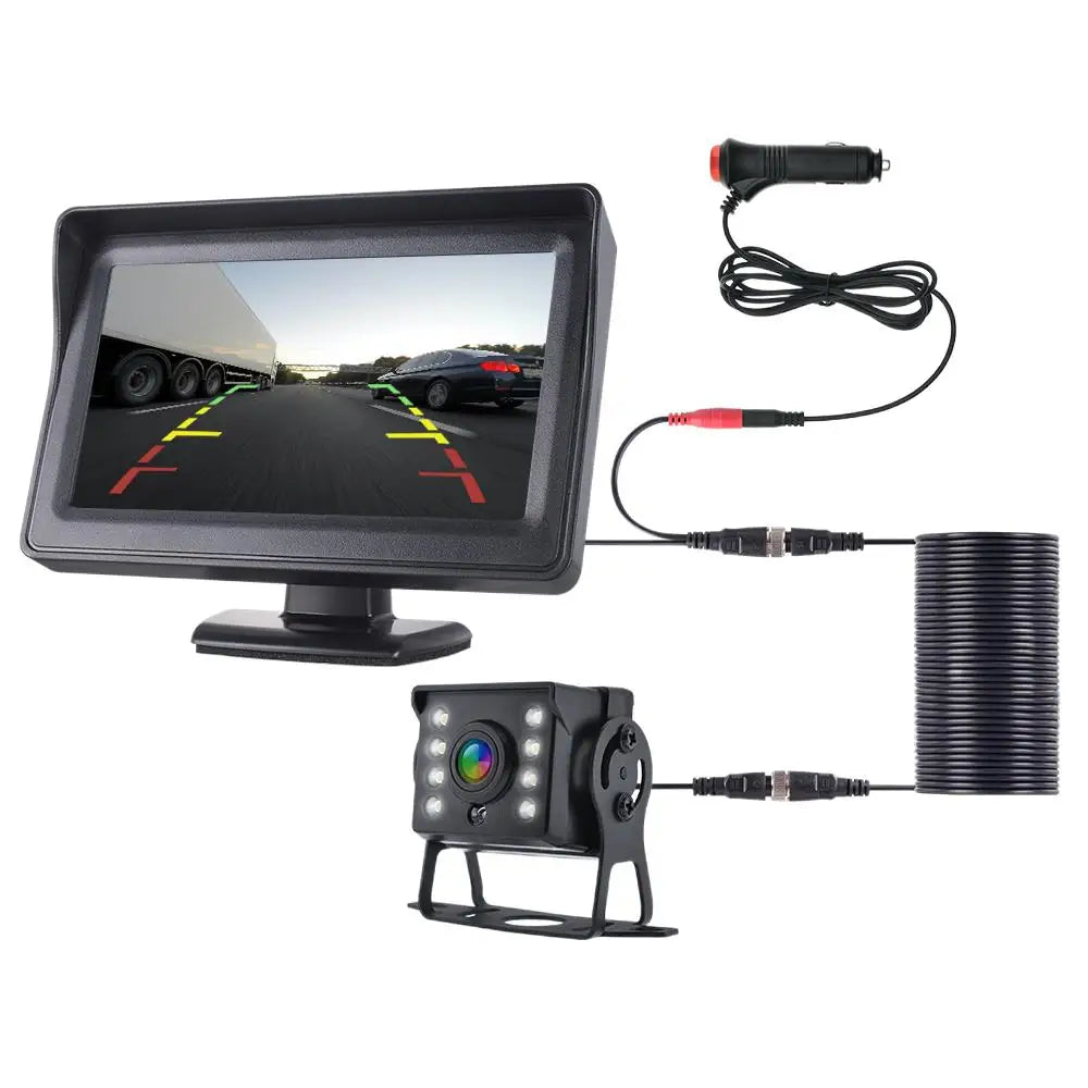 4.3" HD Car Backup Camera System with Monitor & Parking Guidelines