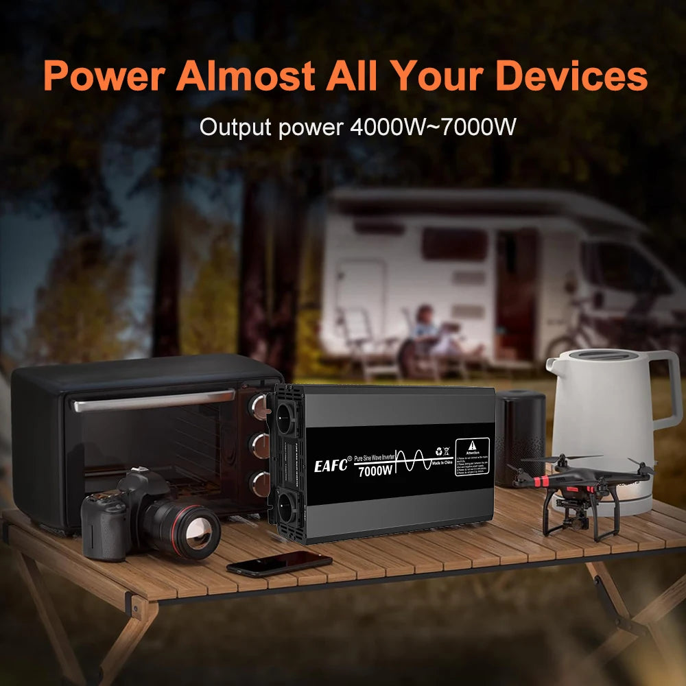 Pure Sine Wave Power Inverter 12V DC to 220V AC