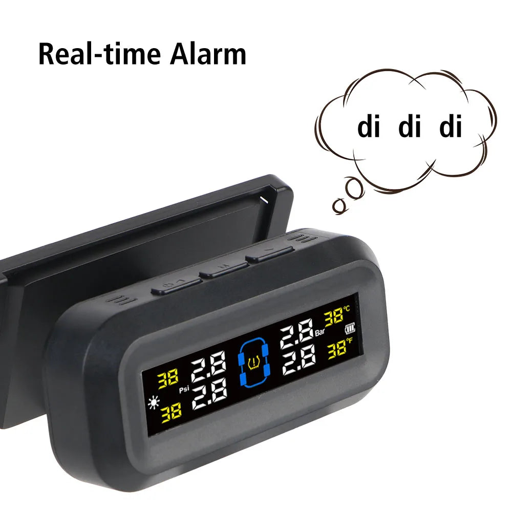 Solar TPMS Tire Pressure Monitoring System with External Sensors