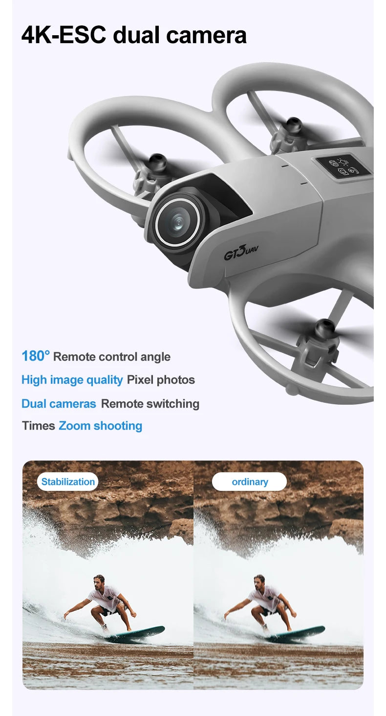 GT3 Mini Katlanabilir Drone 8K Çift Kameralı