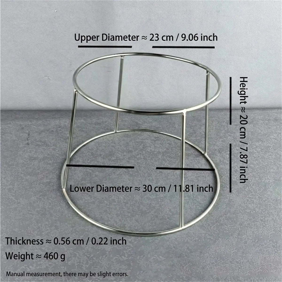2-Tier Round Stainless Steel Serving Stand for Cakes and Snacks