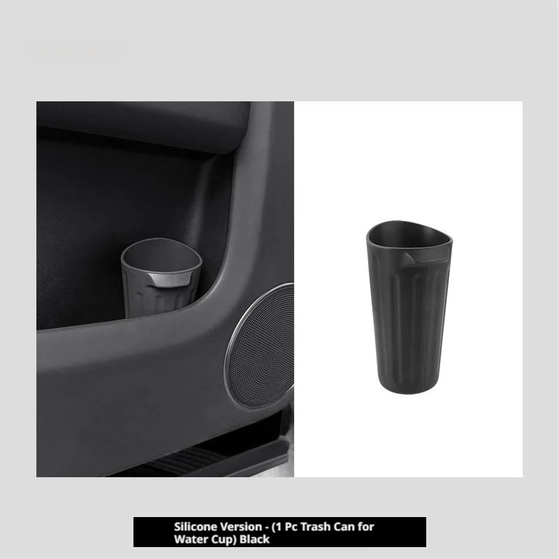 SEAMETAL Car Trash Can Food-Grade Silicone Anti-Slip Trash Bin Twist-Resistant Washable Oil-Repellent Leak-Proof Cup Holder
