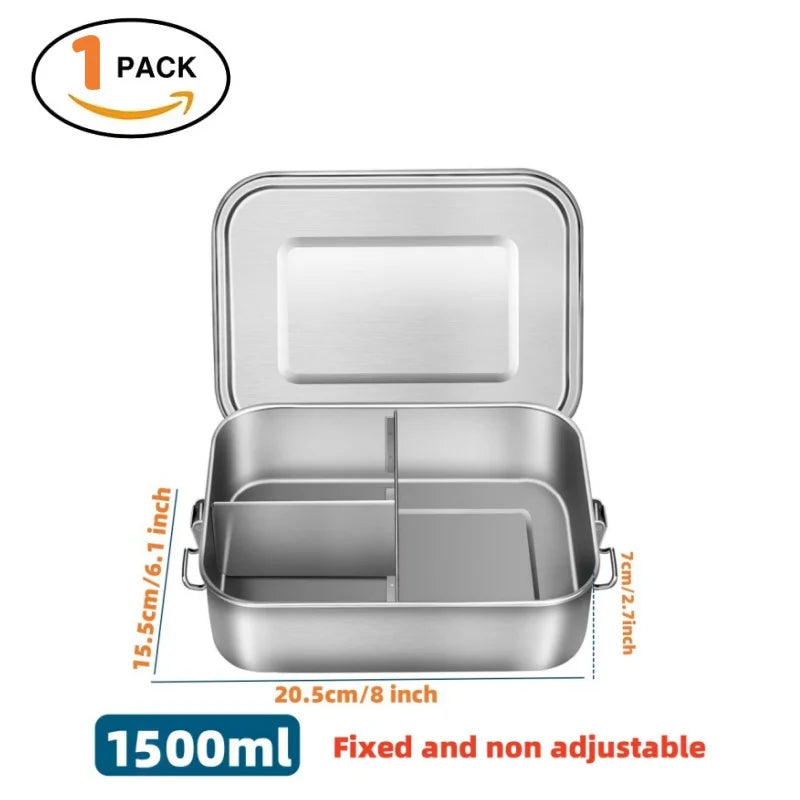 Stainless-Steel Lunch Containers, Size/Bag Options