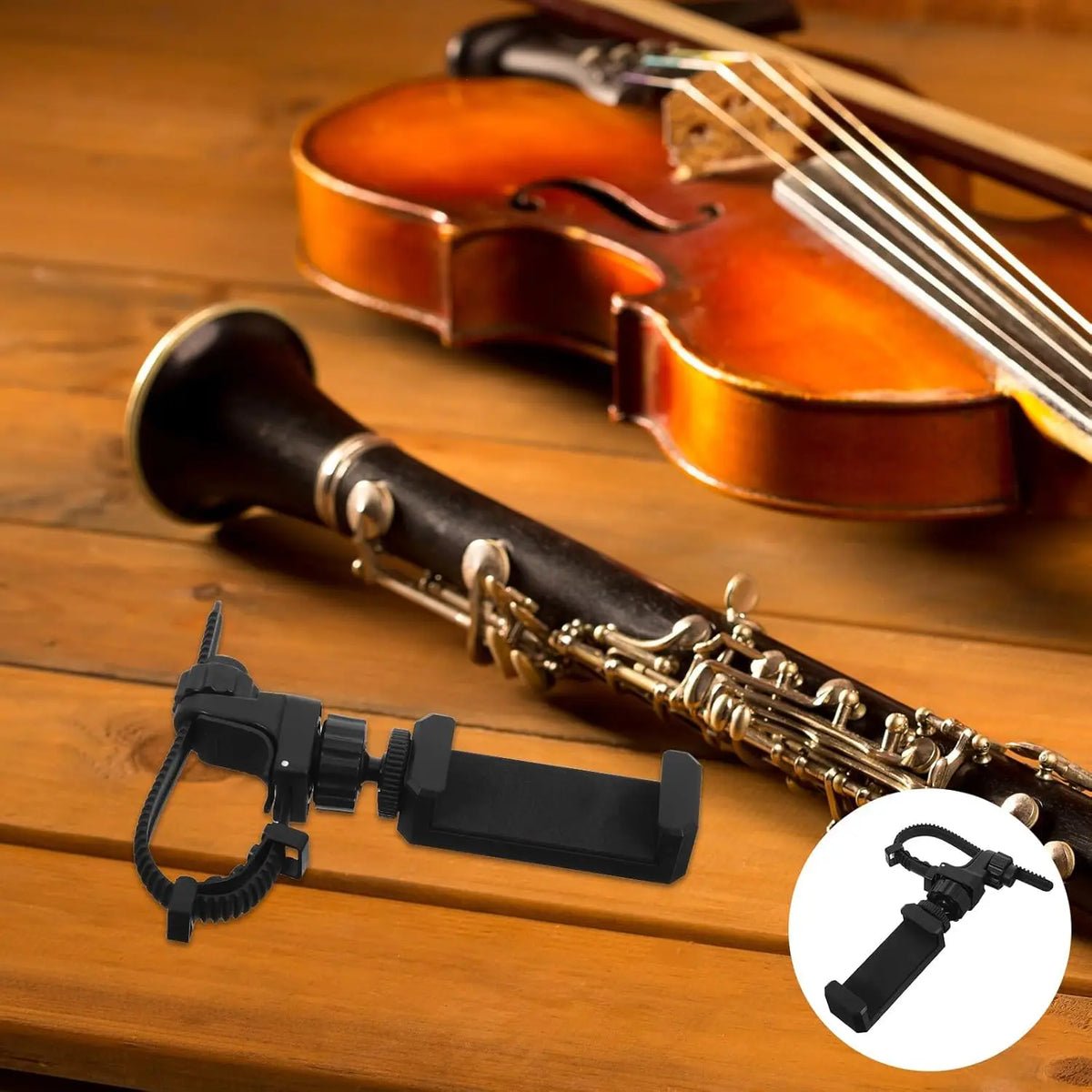 Clamp-On Phone Holder for Brass Instruments