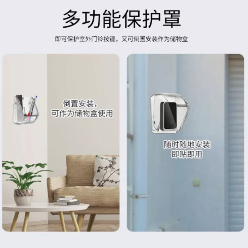 Transparent Outdoor Cover for Wireless Doorbell Buttons