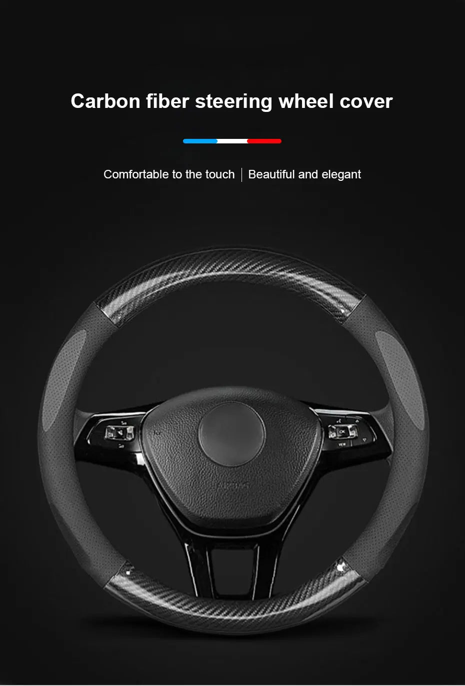 SEAMETAL Heavy Duty Steering Wheel Cover Full-Wrapped Steering Protector Anti Slip Steer Wheel Protection Cover 38cm Universal