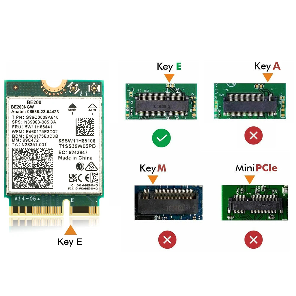 BE200 M.2 Wi-Fi 7 and Bluetooth 5.4 Card