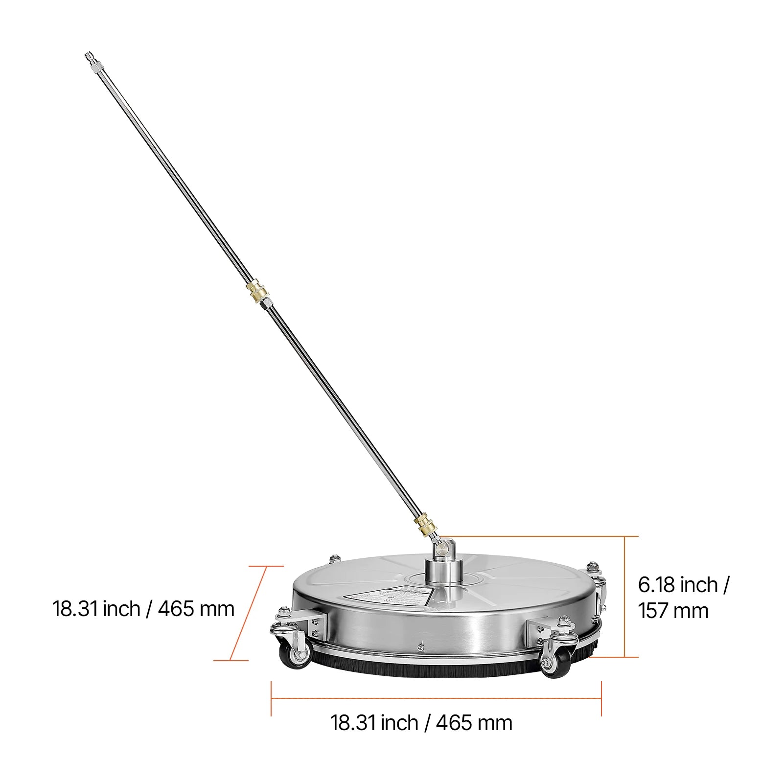Pressure Washer Surface Cleaner with 4 Wheels for Concrete Patio Deck
