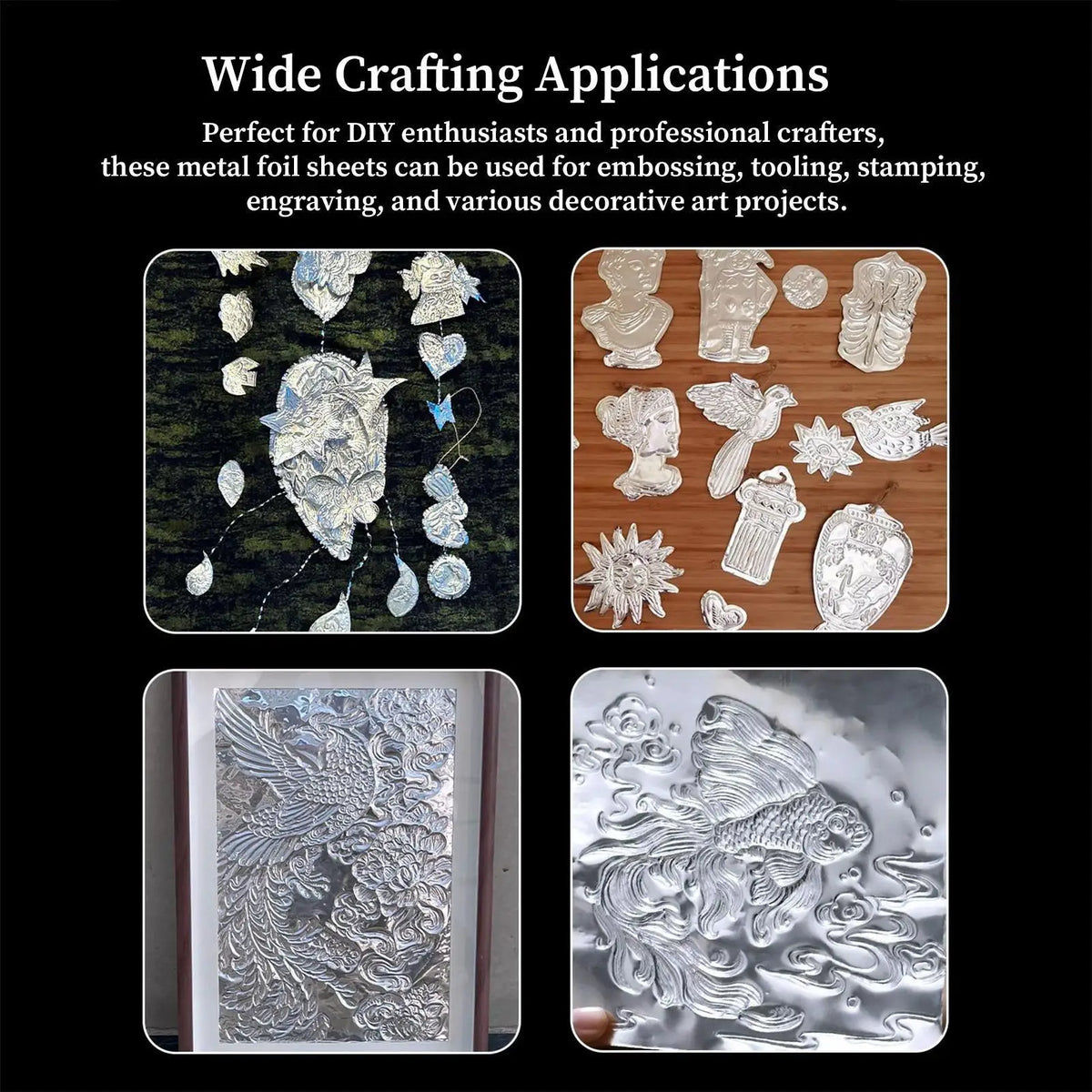 Aluminum Foil Embossing Art Tools Reusable Beginner Craft Kits for Painting Classroom Projects Greeting Card Making Home Decor