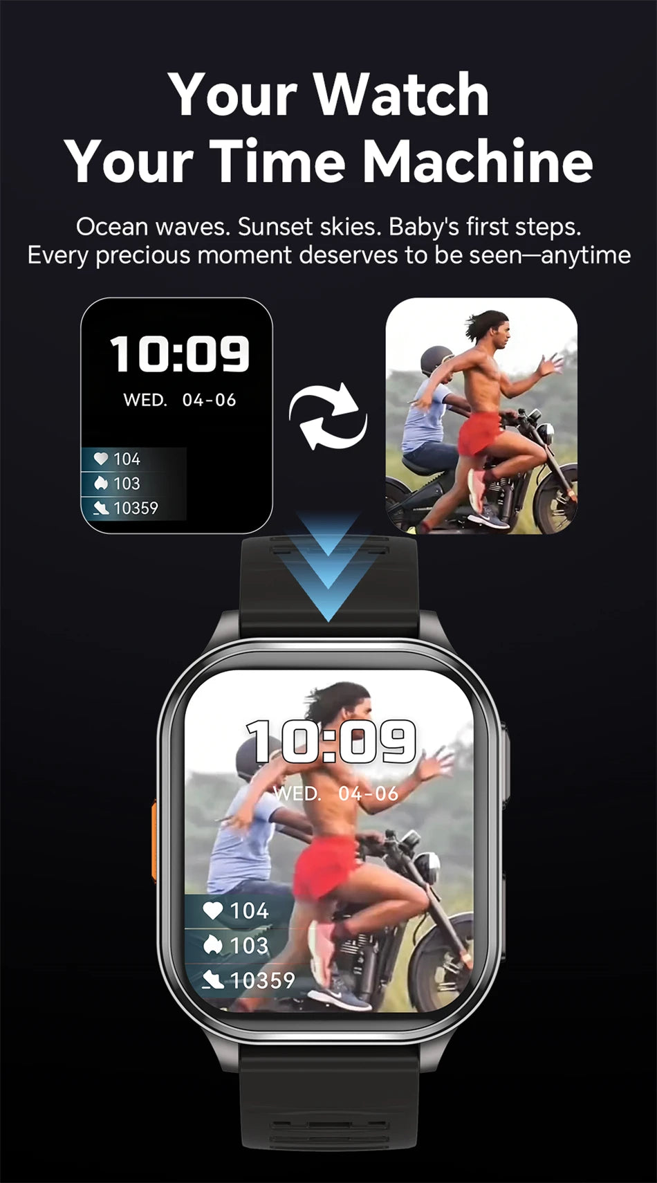 2026 Νew Smart Watch With Camera Men Women Photos Record Video Health Sports Fitness IP68 Waterproof Call Recording Smartwatches