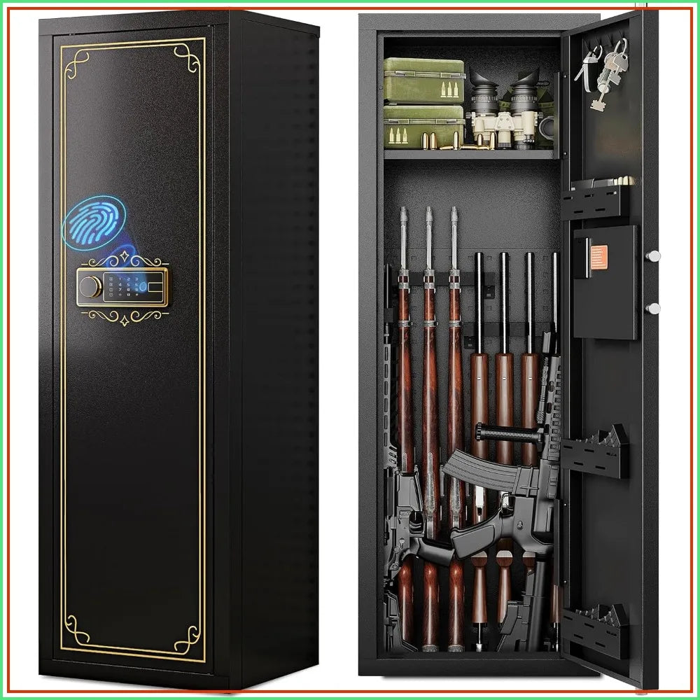Biometric Gun Safe for 12-15 Rifles with Fingerprint Access