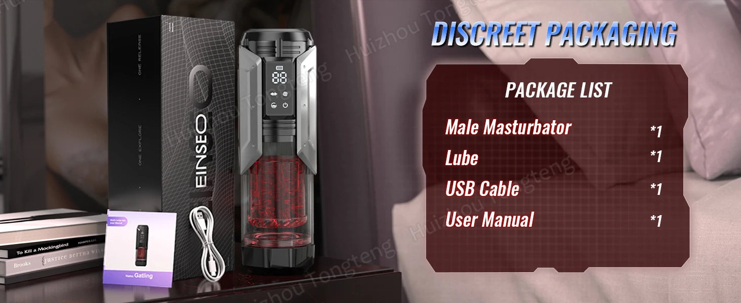 İtme ve Emme Modlarına Sahip Otomatik Erkek Mastürbatör Penis Pompası