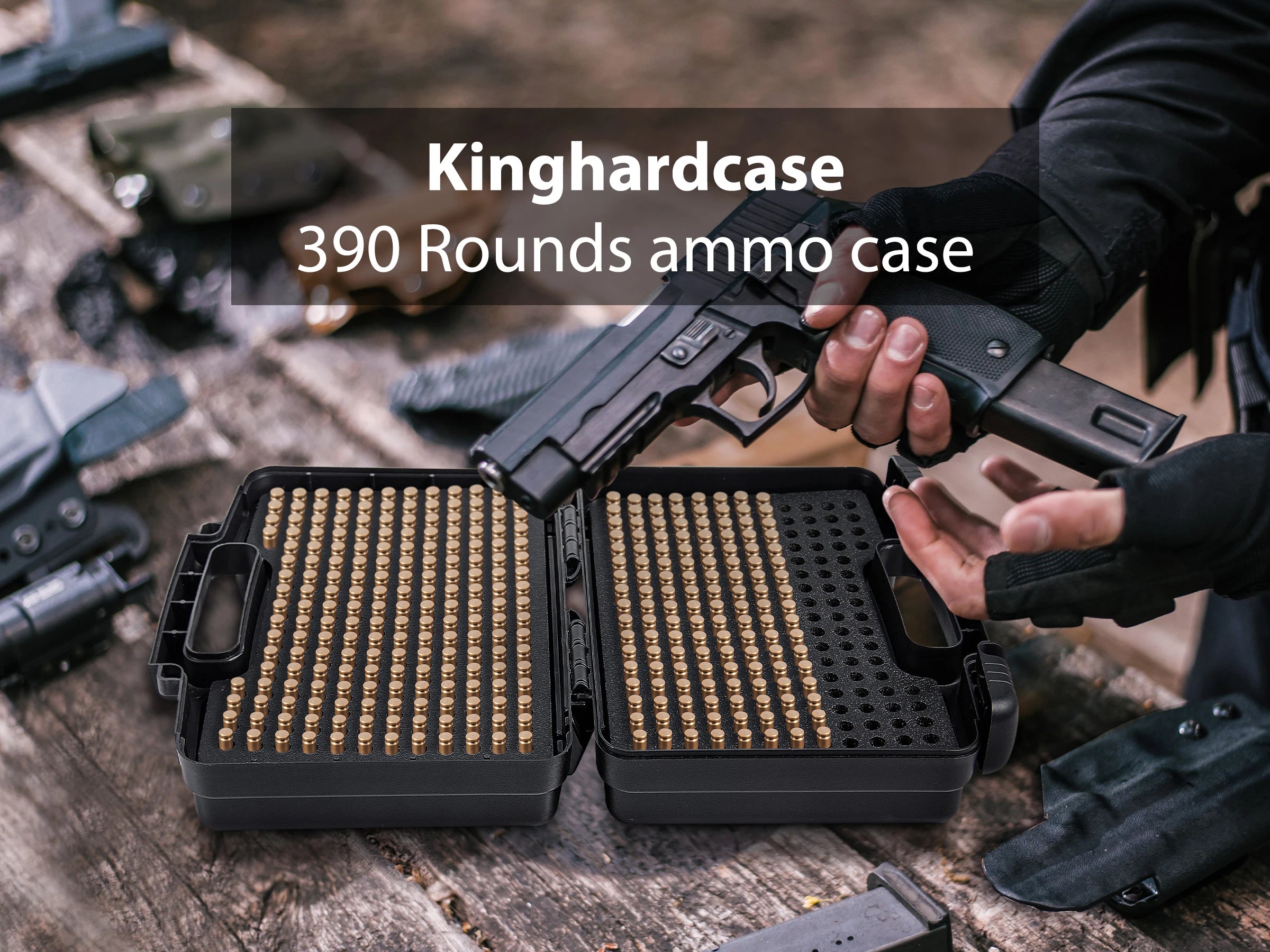 390Round 9mm Ammo Storage Case Travel Safe/Mil Spec/Waterproof Ammo Box-for 9x19mm Parabellum/9mm Luger 380ACP/ 38 S&W,W, 356 TS