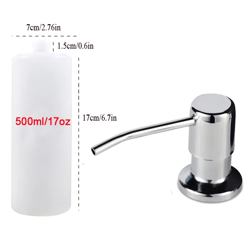Soap Dispenser for Kitchen Sink, Kichen Sink Soap Dispenser,Extension Tube kit, Under Sink Soap Dispenser Pump, No Need More Ref