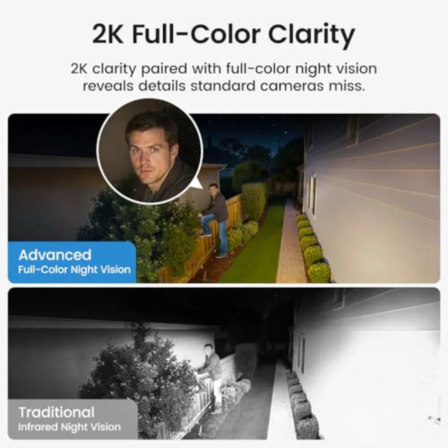 Solar-Powered 2K Outdoor Wireless Security Camera System
