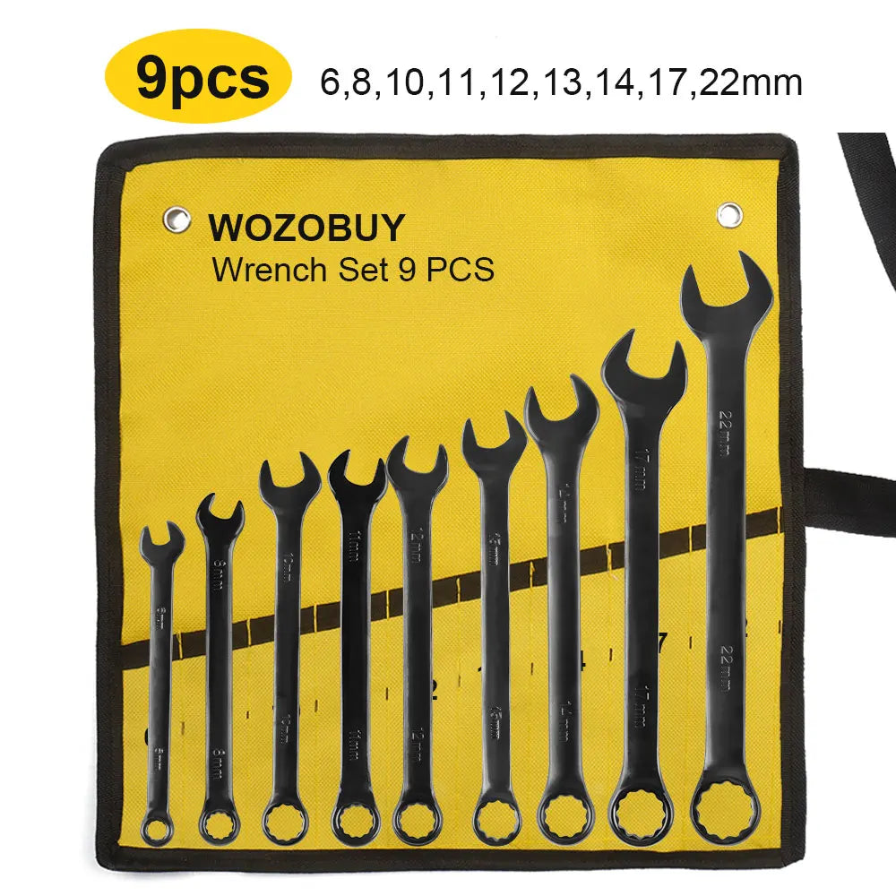 Metric Combination Wrench Set with Bag