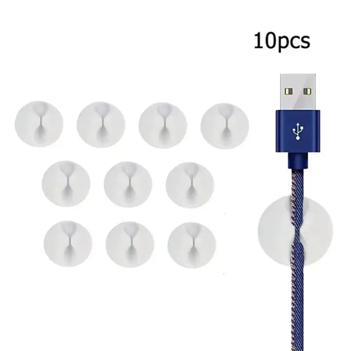 20PCS Cable Clip Winder Organizer Round Charger Cord Clips Desk Tidy Management Wire Adhesive Holder Clamp in Home Office Car