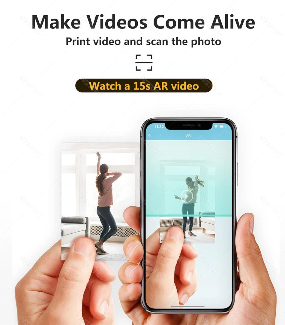 MT53 Color Photo Portable Printer Mobile Phone Mini Handheld Pocket Wifi Bluetooth Printing Machine 2x3 inch Sticky-Backed Paper